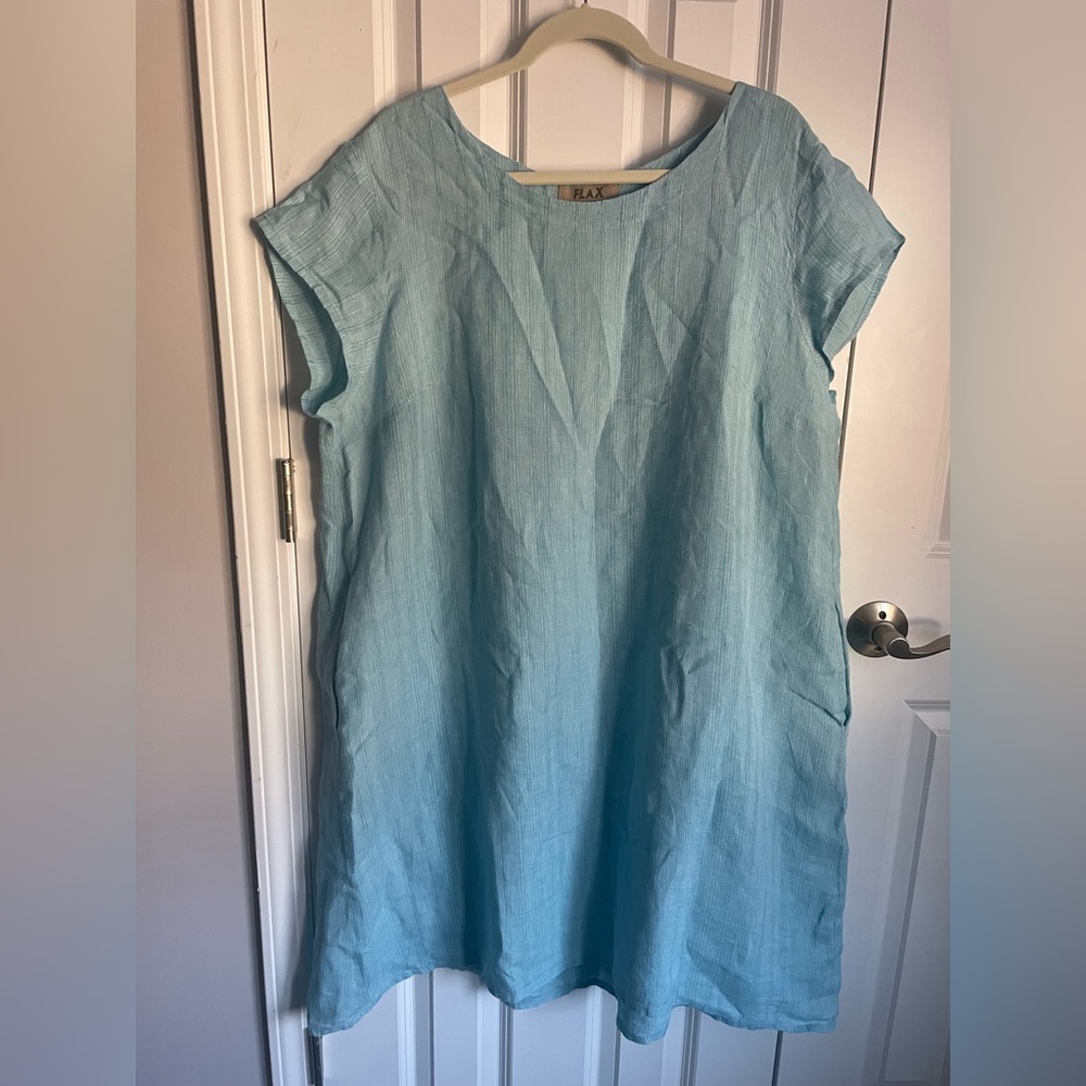 100% to CHARITY - FLAX Linen Tunic/coverup w/pockets (Large but its like 2x)
